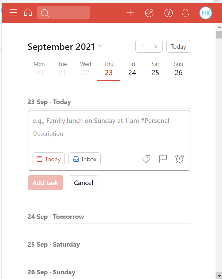 Screenshot for Todoist