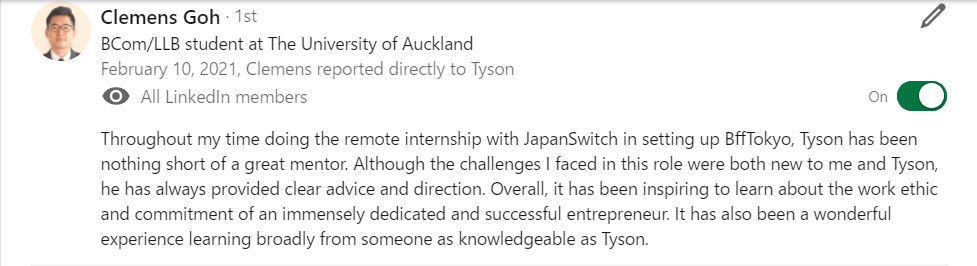 Internship in Japan Testimonial - Clemens Internship in Japan Testimonial - Clemens
