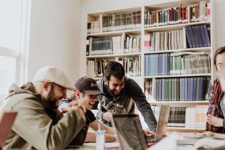young people working on startups