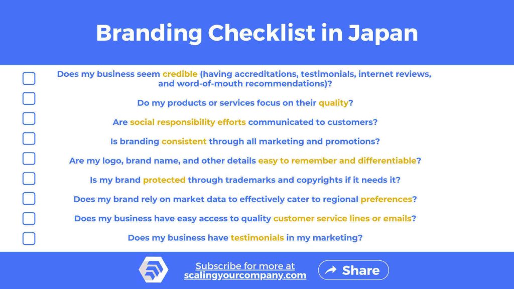 branding checklist in japan