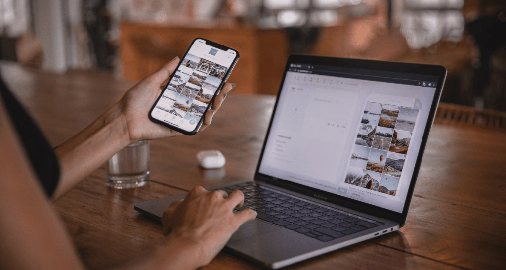 Person working on connecting to professionals on online website