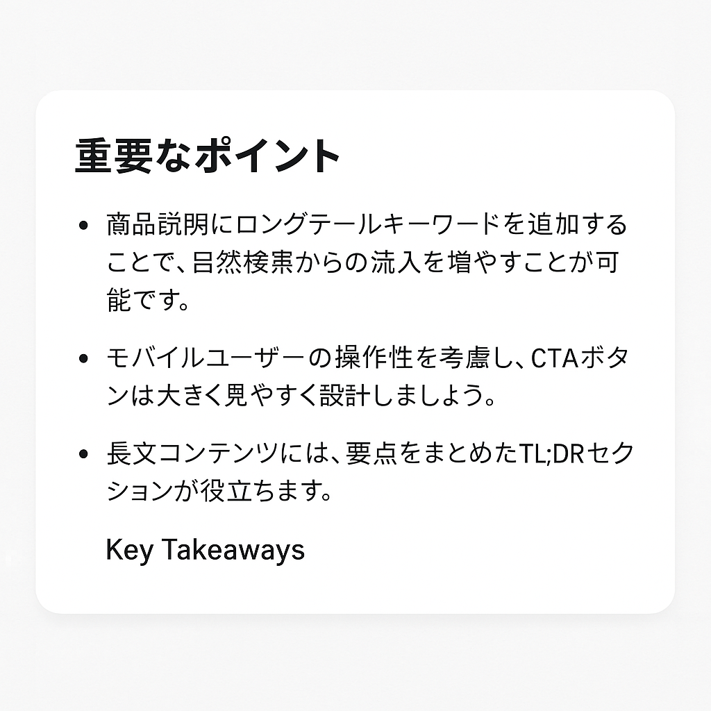 Japanese Key Takeaway
